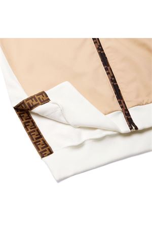 Sweatshirt in beige and white stretch gabardine FENDI KIDS | JMH182ADEHF1P2P